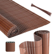 Pannelli di separazione per giardino in PVC - schermo per balcone e terrazza - 0,8x5m - 2 pezzi - colore marrone