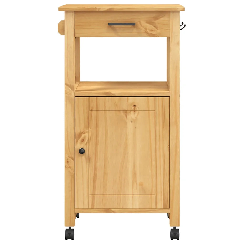 Carrello da Cucina-Scaffale per Cucina MONZA 48x40x88,5 cm in Legno Massello di Pino 445063