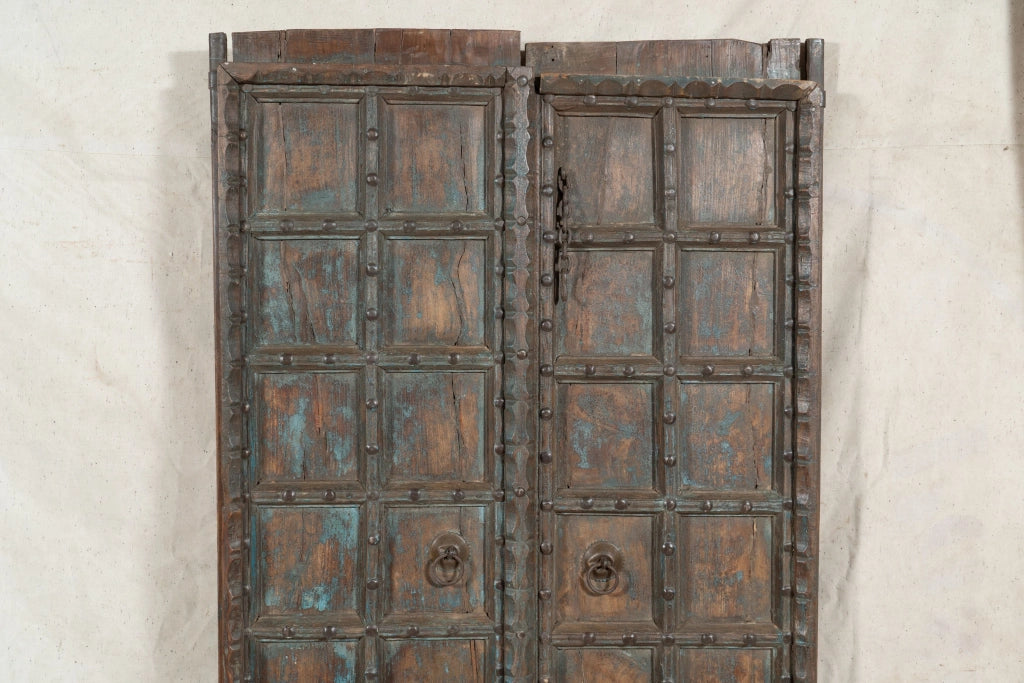 Biscottini Porta portone in legno massello e ferro da interno o da esterno vecchia e antica medievale scorrevole
