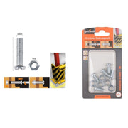 Trade Shop - Set 5 Pz Viti Vite Testa A Croce Tonda 8x16 Mm Con Dadi Dado Esagonale M8 90982 -