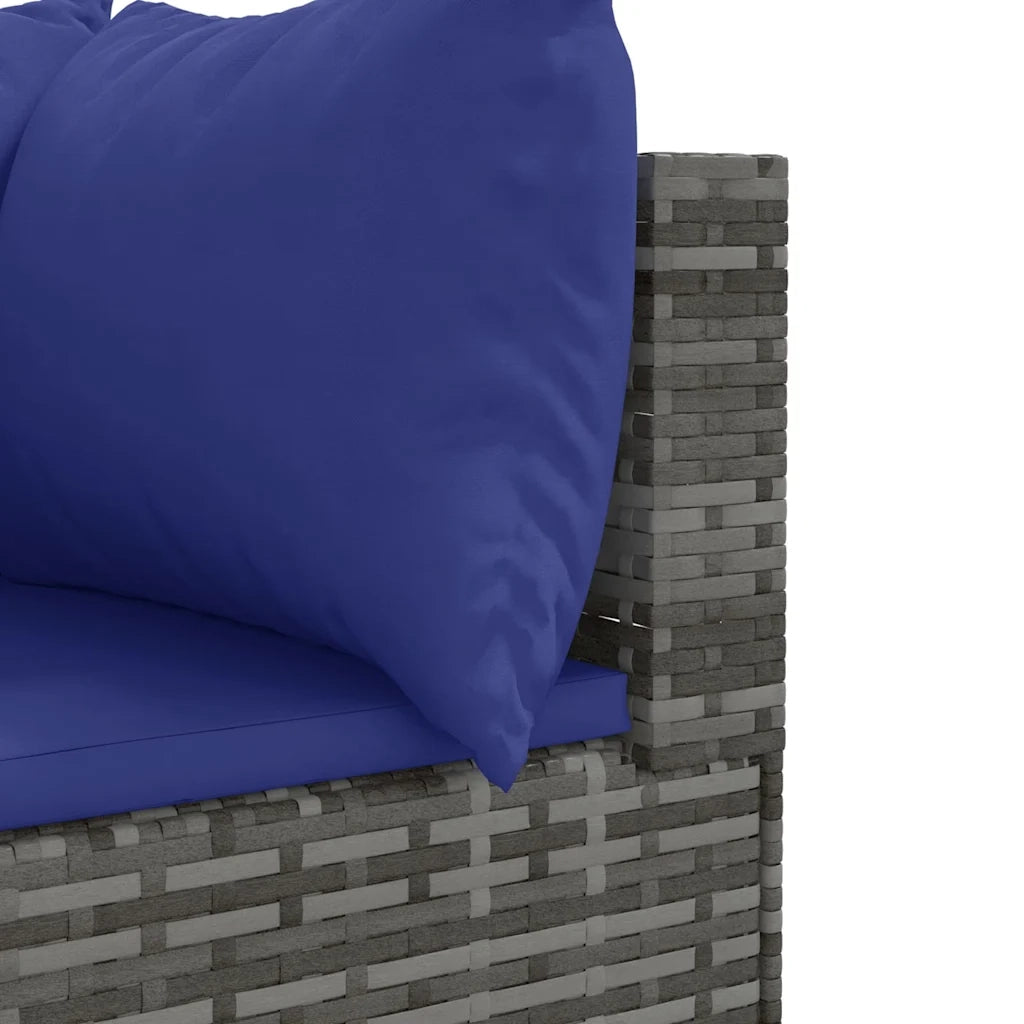 Set Divani da Giardino 10 pz con Cuscini in Polyrattan Grigio 3308287
