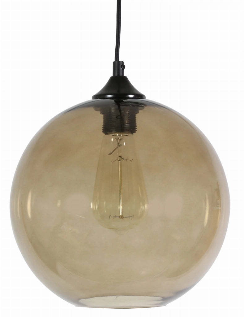Lampada a sospensione Candellux Edison nera vetro Ø25