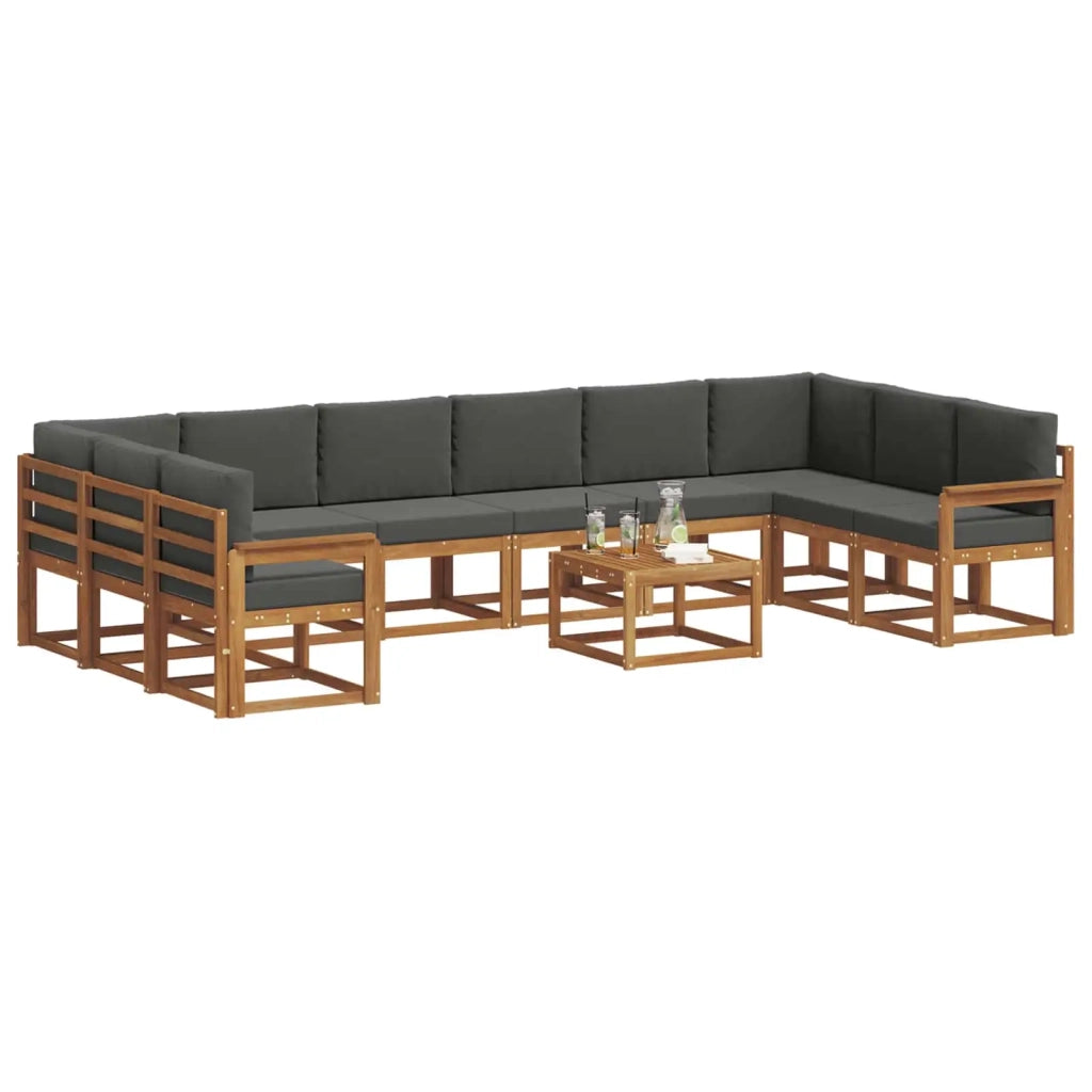 Set di divani da esterno 11 pcs Naturale e Antracite 3367080