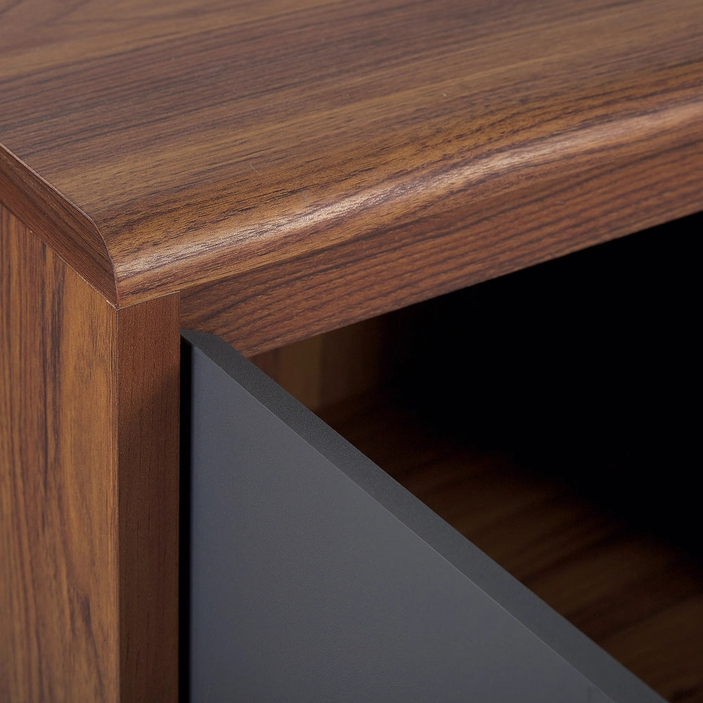 Madia credenza in legno scuro con armadio a 3 ante in derivati del legno grigio retrò moderno