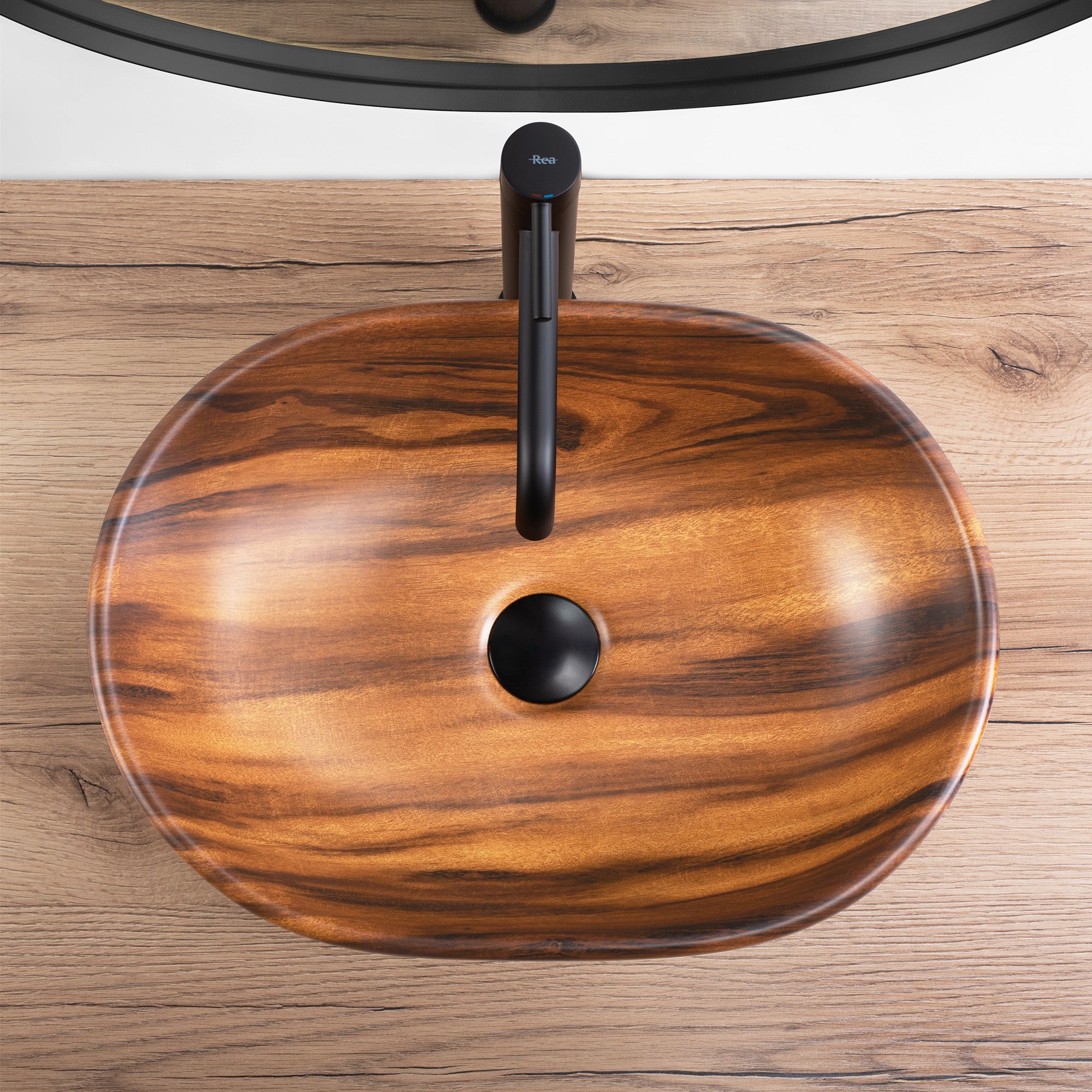 Lavabo Da Appoggio Rea Amelia Wood Matt