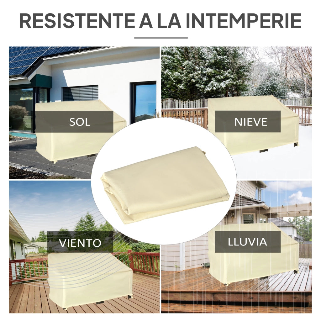 Funda per divano da giardino 2 posti ¨C zephmum ¨C crema, tessuto Oxford 600D, 140x84x56/94 cm