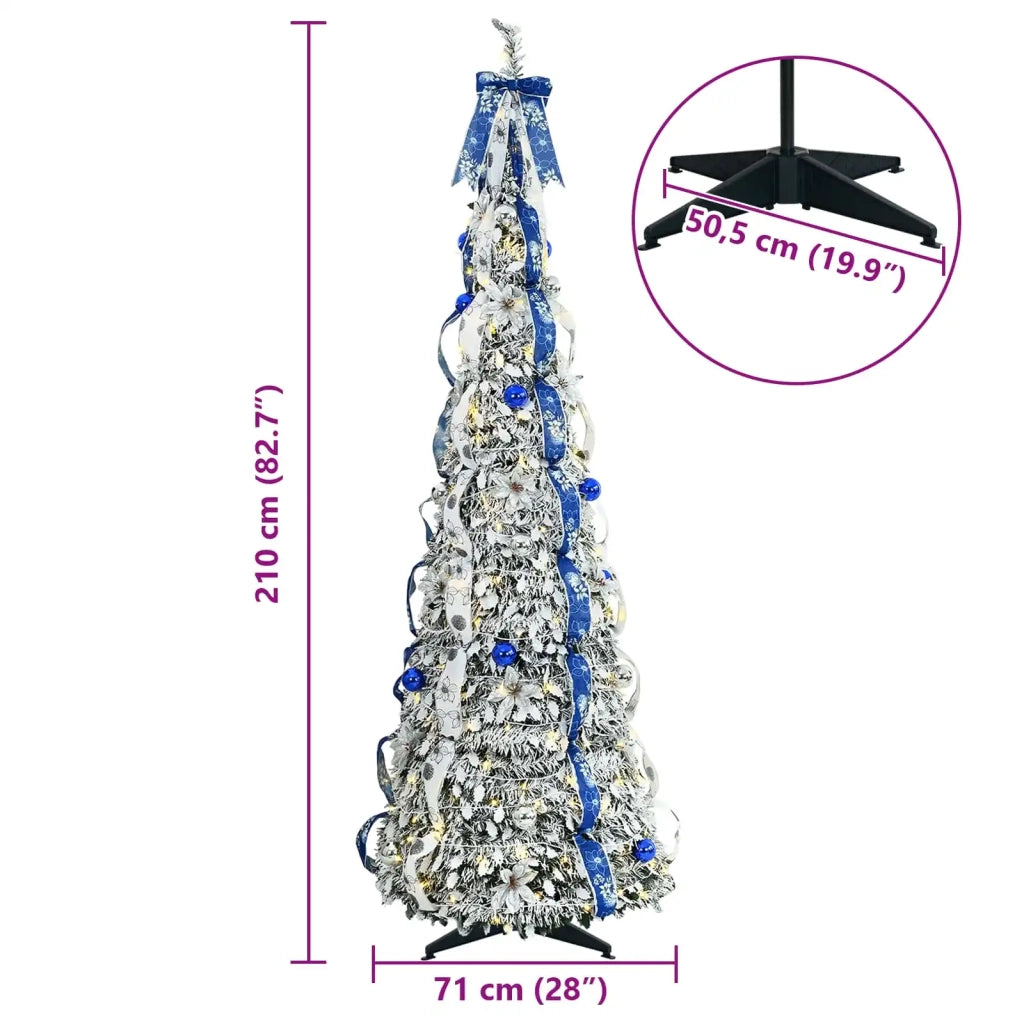 Albero di Natale | Decorazioni natalizie artificiale con 200 LED Bianco 210 cm PVC