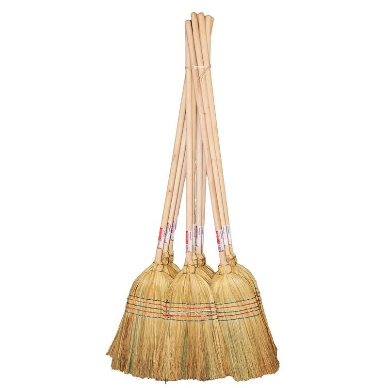 SCOPA SAGGINA 5 FILI TOPOLINA 140 CM CON MANICO IN LEGNO