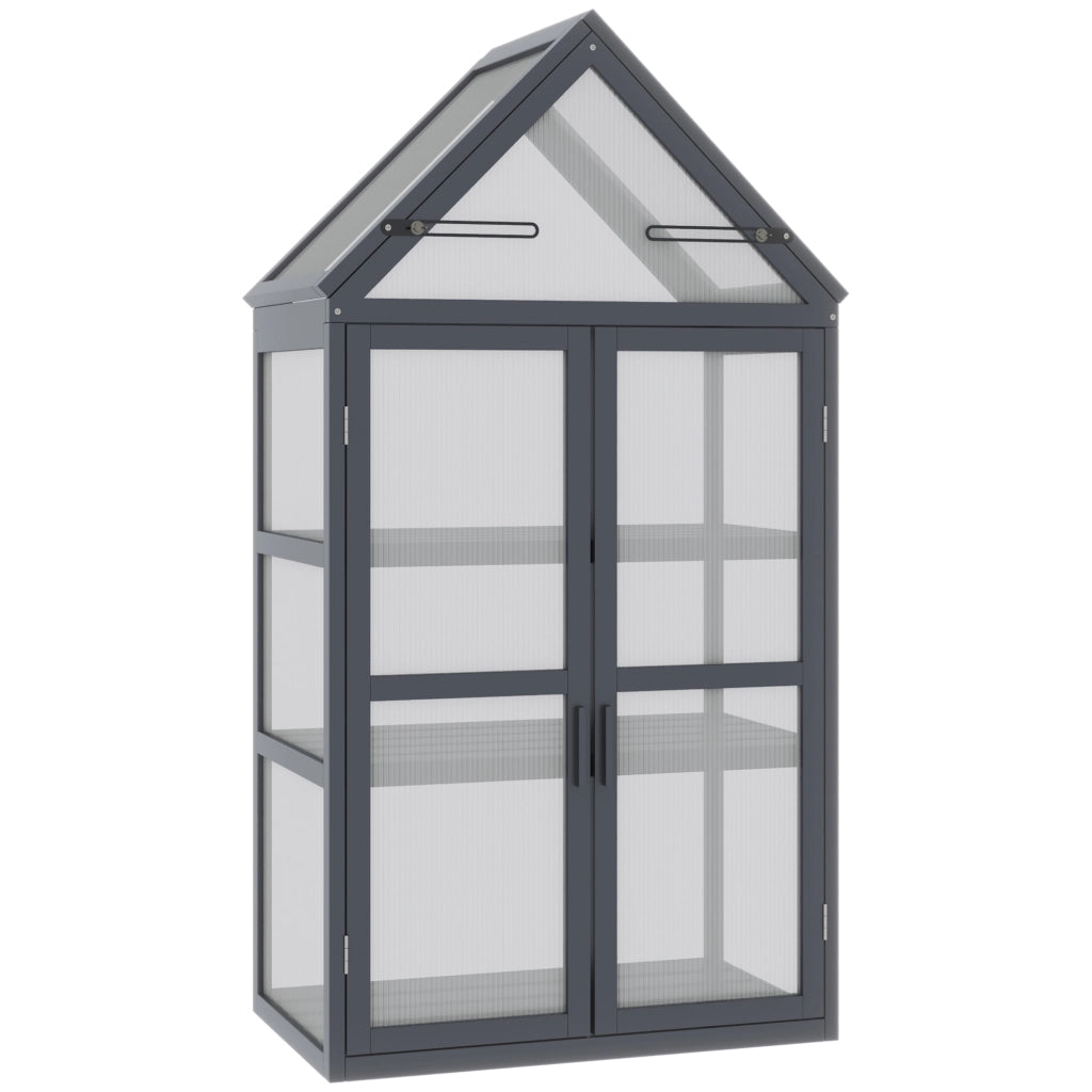 SERRA Mini a 3 ripiani 70,5x42x132 cm Legno Grigio