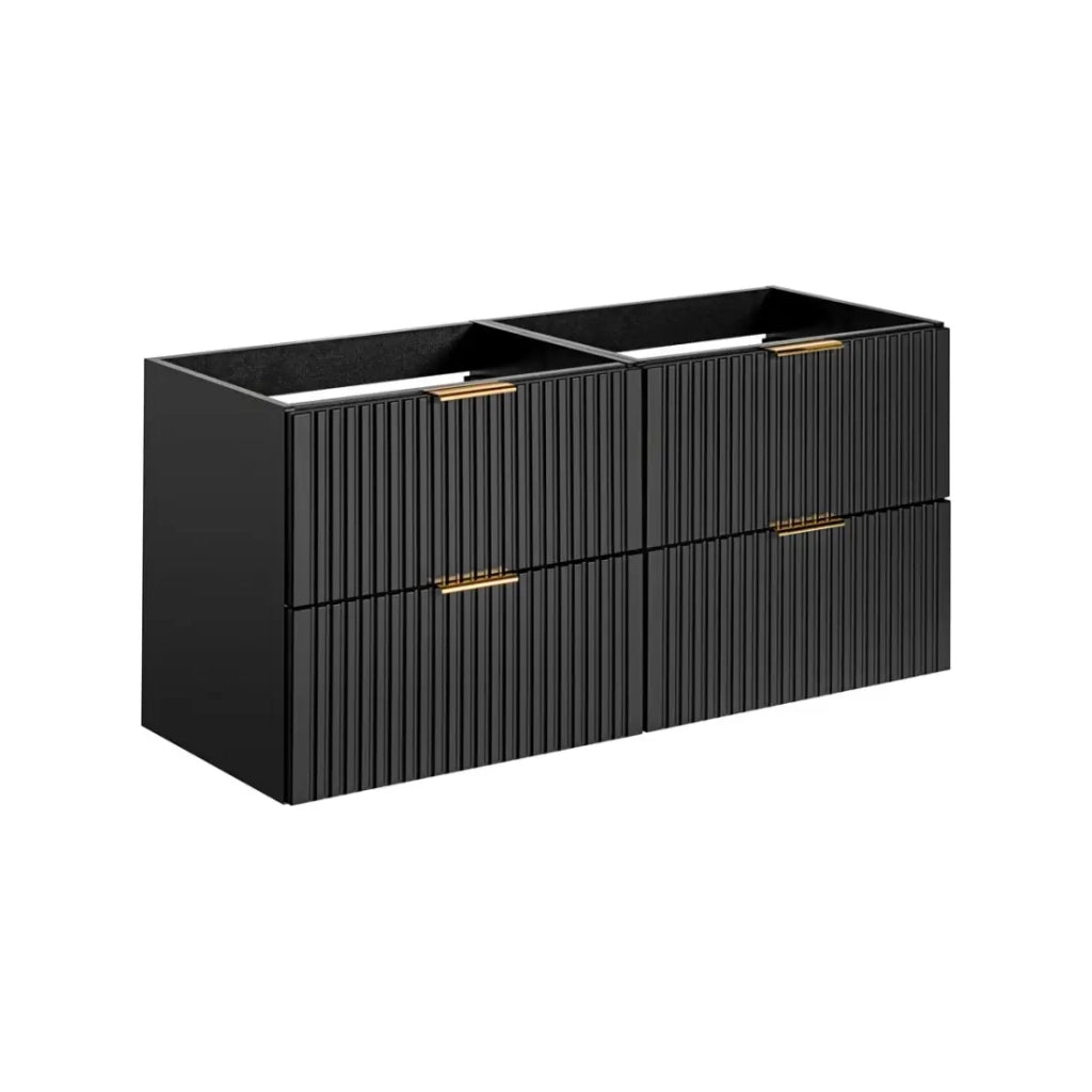 Grande mobile sottolavabo NOXERA 120 cm – Nero opaco – 4 cassetti spaziosi