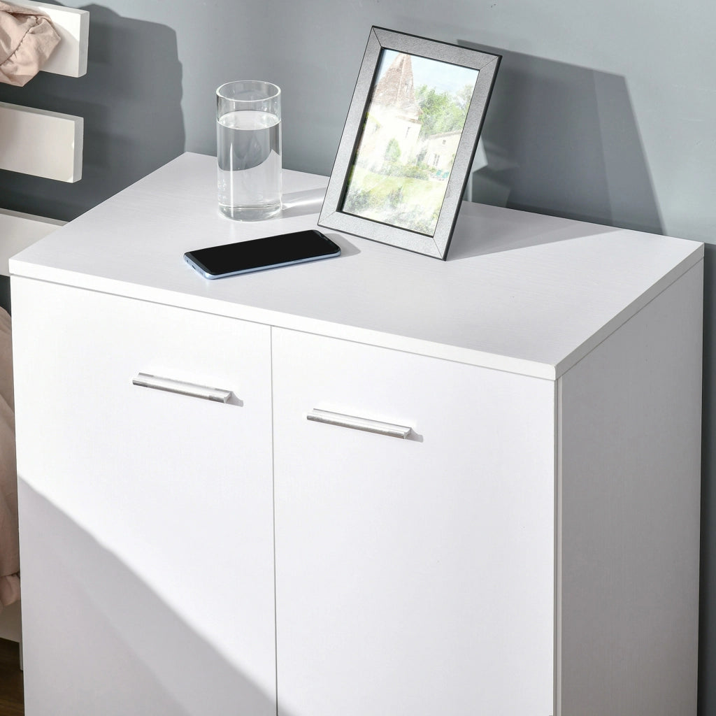 Cassettiera con 2 ante e ruote ¨C Zephmum ¨C Bianco 60x35x65 cm