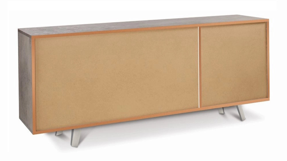 Mobile Madia 3 ante con apertura a spinta H74 L177 P41 struttura color Cemento frontali color Marmo 7073k Sarmog