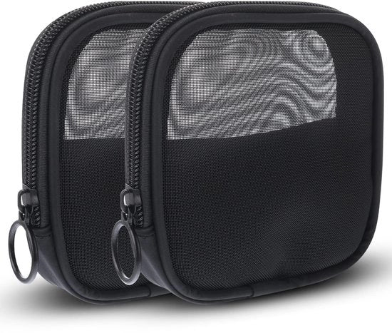 Due borse da trucco in rete per viaggio, organizzatore quadrato per il bagno, borsa da lavare, borsa multifunzione per il viaggio.