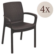 Anacleton, Sedia da Esterno 4 Sedie Made in Italy, Grigio Antracite