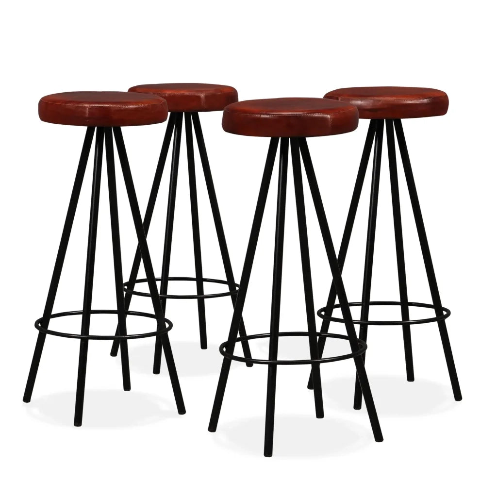 vidaXL Set per Bar 9 pz in Legno Massello di Acacia e Vera Pelle