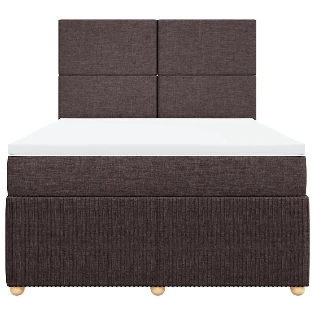 Giroletto a Molle con Materasso Marrone Scuro 140x190cm Tessuto 3292047