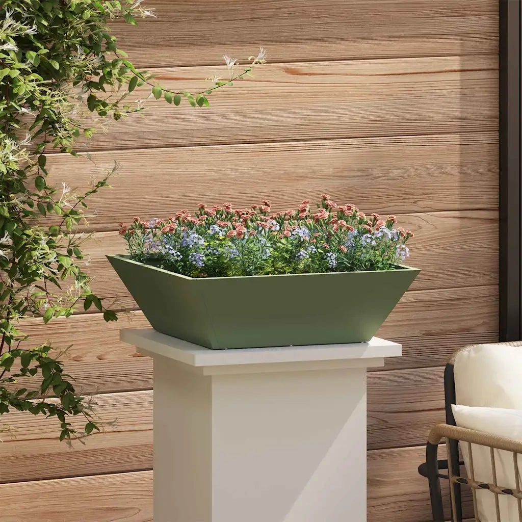 Fioriere | Cassetta per fiori | Vaso da giardino 5 pz Verde oliva 50 x 50 x 15 cm