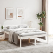 Letto per Anziani Bianco 140x200 cm in Legno Massello di Pino 810615