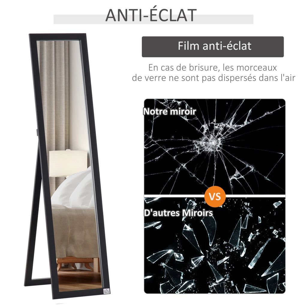 Specchio da Terra Rettangolare ¨C Xylo ¨C Nero 37x37x154 cm