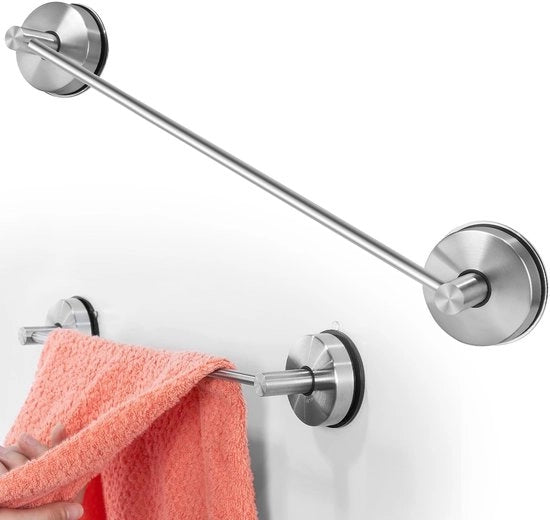 Asciugamano per bagno 55cm con tenuta a vuoto 304 acciaio inossidabile, capacità di carico 5 kg, non richiede fissaggio con borchio, asciugamano per bagno impermeabile, adatto per parete doccia