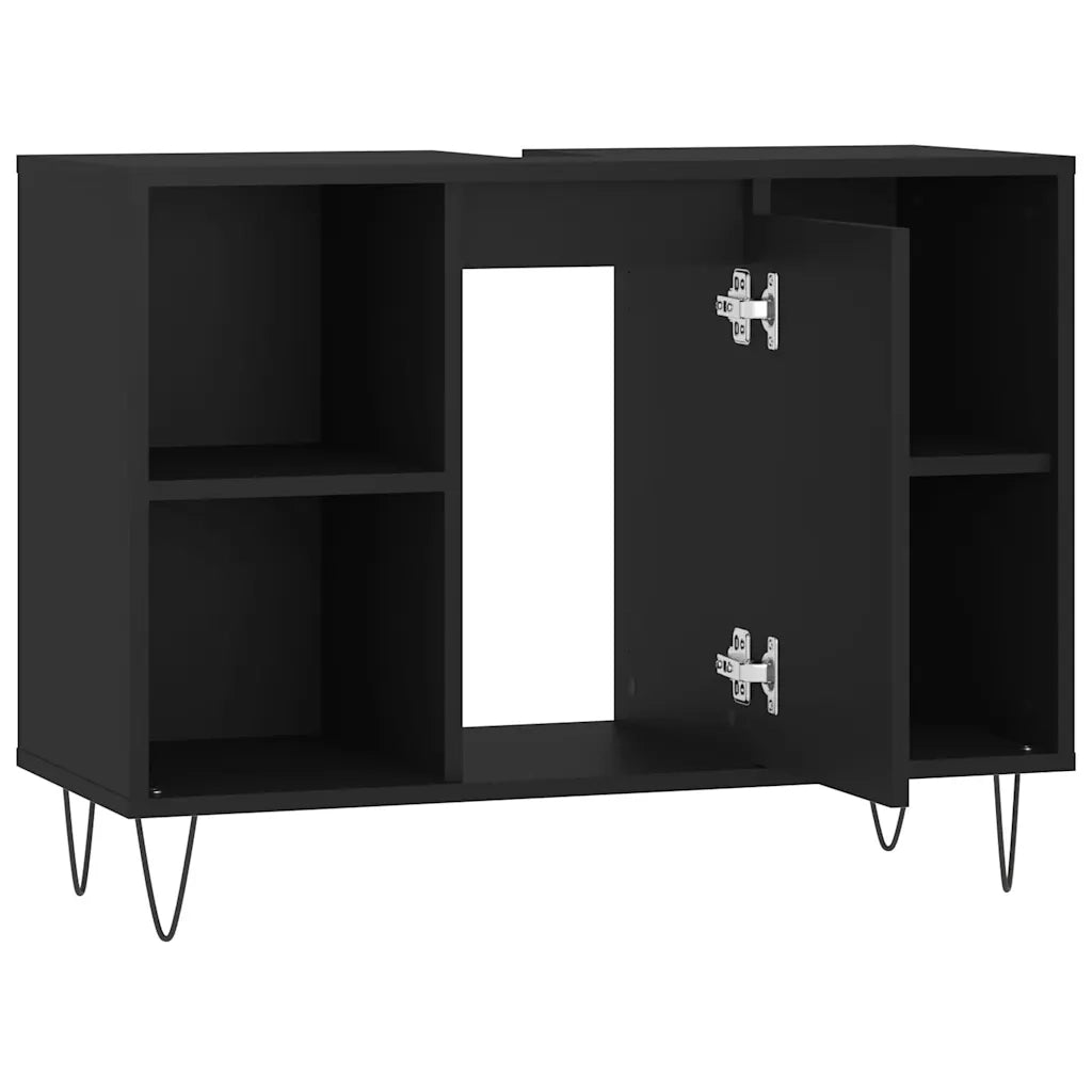 Mobile da Bagno | Armadio da bagno Nero 80x33x60 cm in Legno Multistrato
