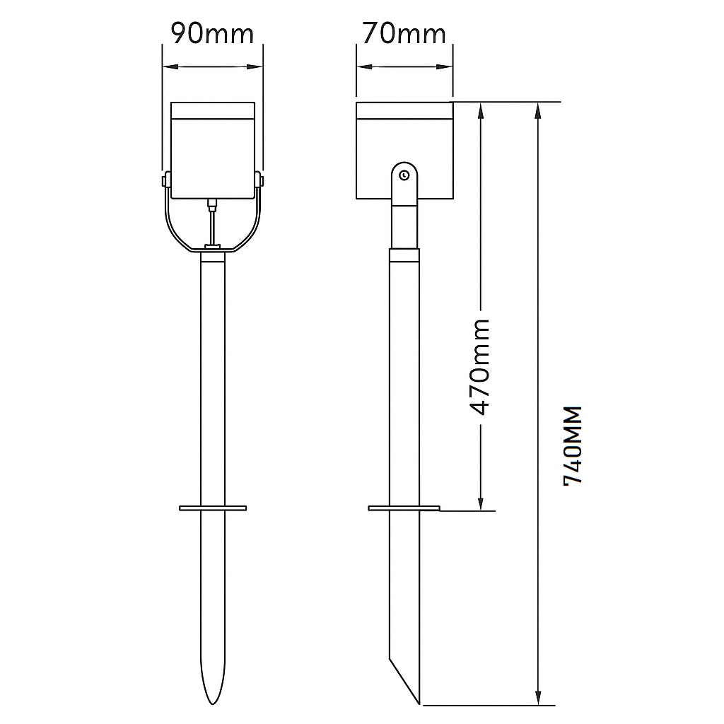 Faretto grande da giardino a picchetto GU10 IP54 in alluminio antracite 74 cm – per lampadine LED da esterno