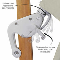 Ombrellone da Giardino Decentrato 4x4m Roma Wood beige