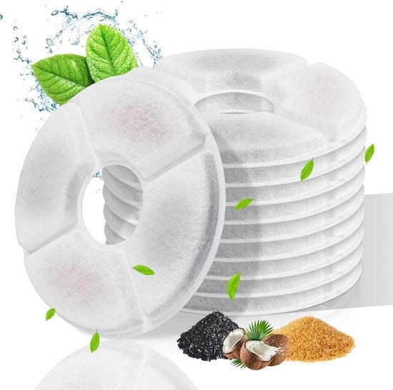 12 Filtri per fonte per animali - Filtri per fonte per animali - kit di filtro per animali - Filtri a carbonio rotondi - Fonte per animali - Fonte per animali - Set di guarnizioni - per animali domestici - 12,5*3,5cm - Fonte - Guarnizioni