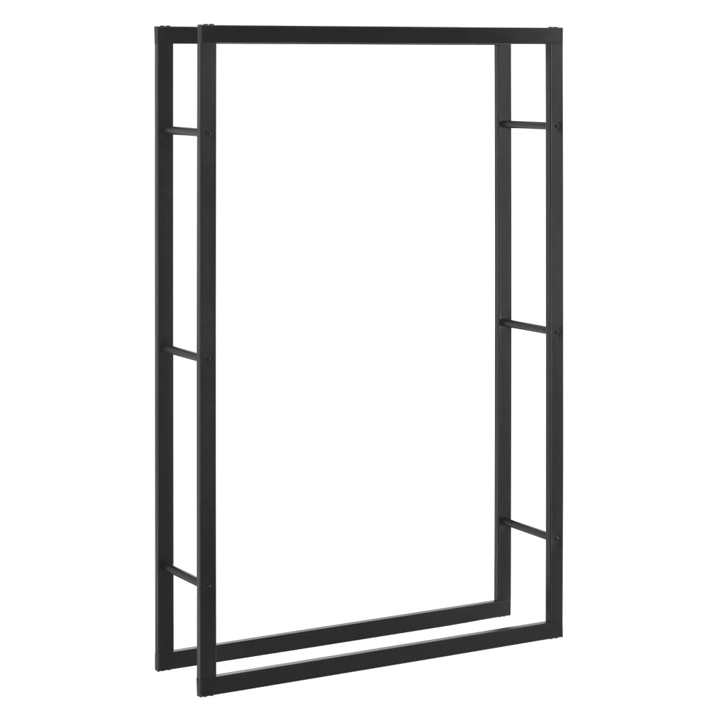 Portalegna per uso interno/esterno portalegna di design supporto per la conservazione della legna da ardere acciaio 100 x 25 x 150 cm nero 03_0006297