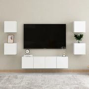 Set di Mobili Porta TV 6 pz Bianco in Legno Multistrato 3078660