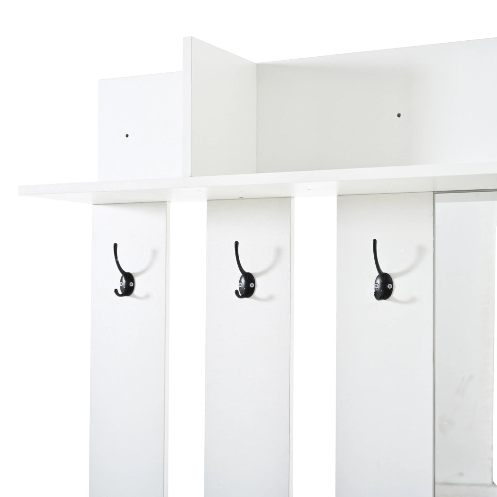 Mobile ingresso con 2 cassetti; specchio e 2 scarpiere ribaltabili - 110×34×185 cm