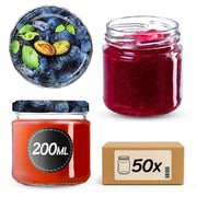 Barattoli per conserve KADAX Lerma 200 ml 50 pezzi 66 mm + coperchi "Prugne"