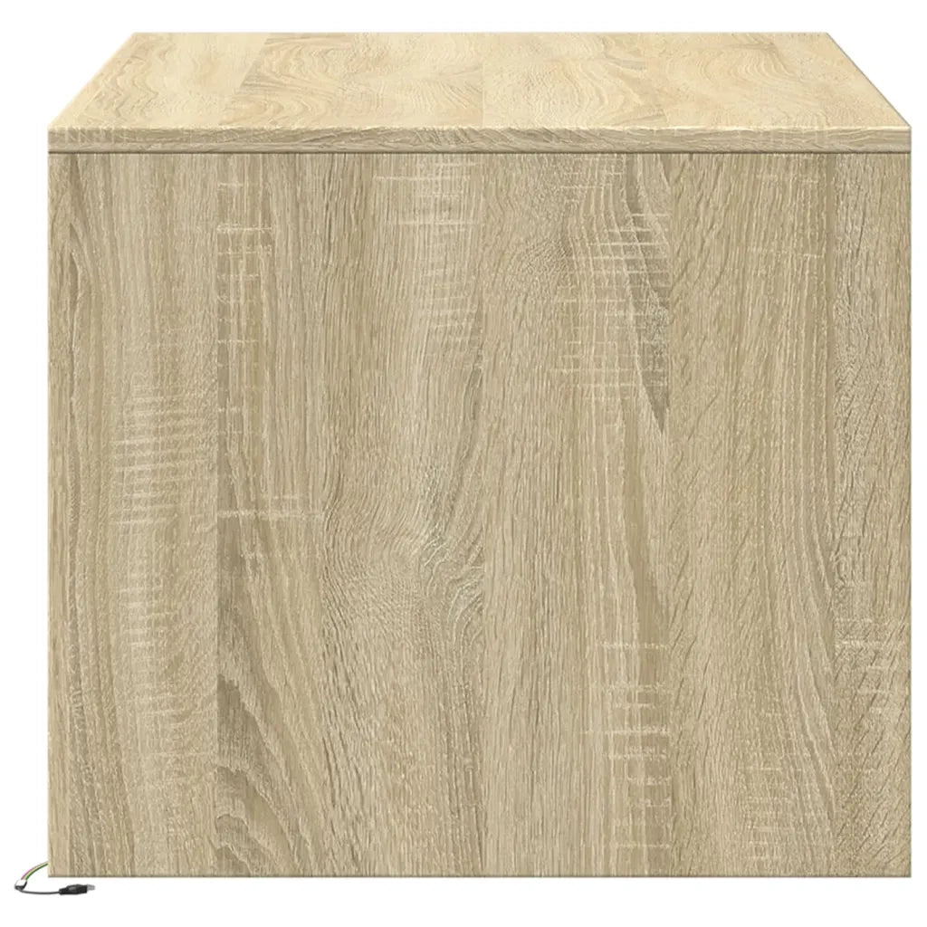 Tavolino da Salotto con Luci LED Rovere Sonoma in Truciolato 851986