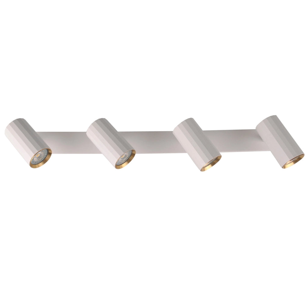 Plafoniera/Applique 4 luci bianco oro GU10 Nicea Polux