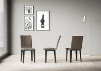 Sedia 40/44x42x86 cm Armida gambe Antracite in Similpelle Tortora