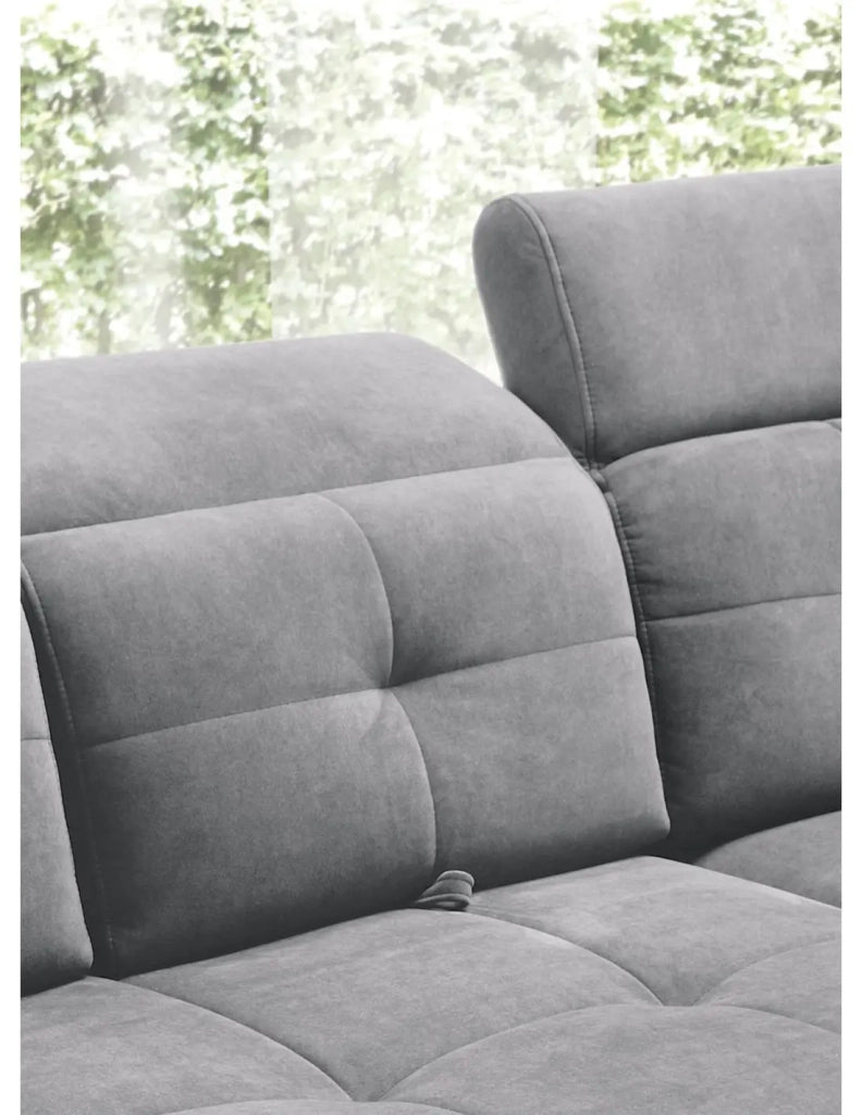Divano ad angolo Grigio 5 posti angolo destro design moderno INFERNO