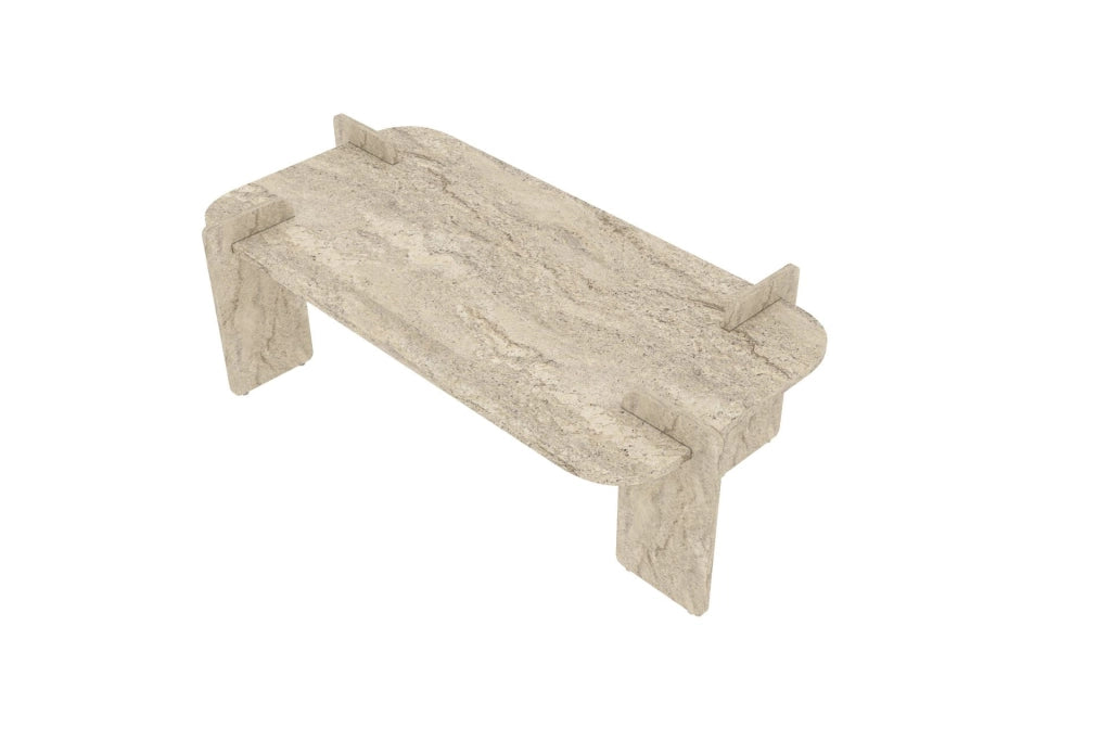Tavolino in legno "Lovge" 120 x 60 x 35 cm - Travertino
