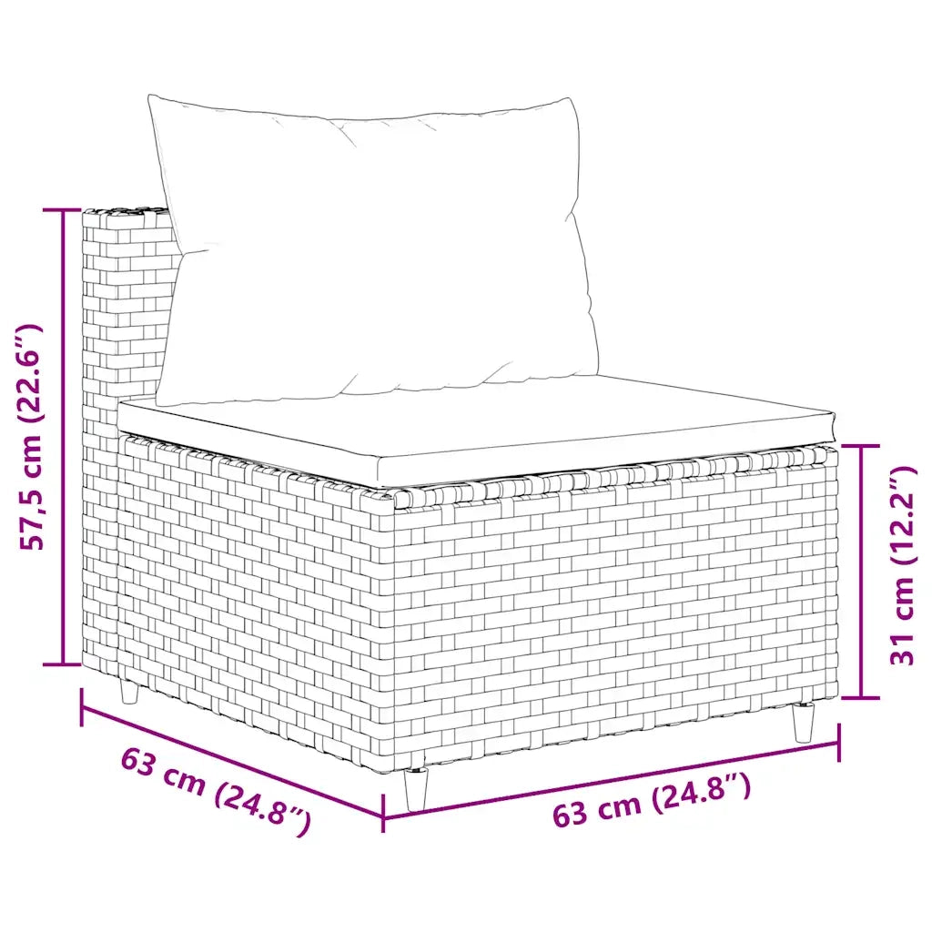 vidaXL Set Divano da Giardino 4 pz con Cuscini Marrone in Polyrattan