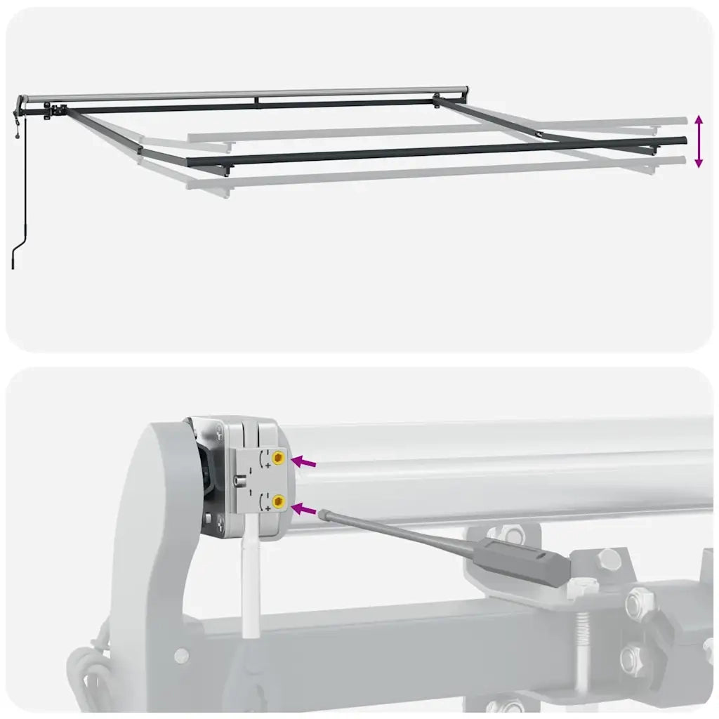 Tenda Sole Retrattile Automatica Antracite e Bianco 300x250 cm 3310225