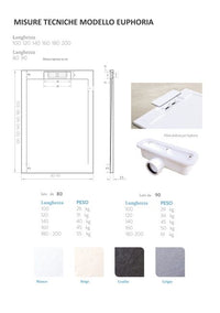 Piatto doccia in pietra SOLIDSTONE alto 2,8 cm con bordo - Beige - Misura: 80x200 x 2,8h 