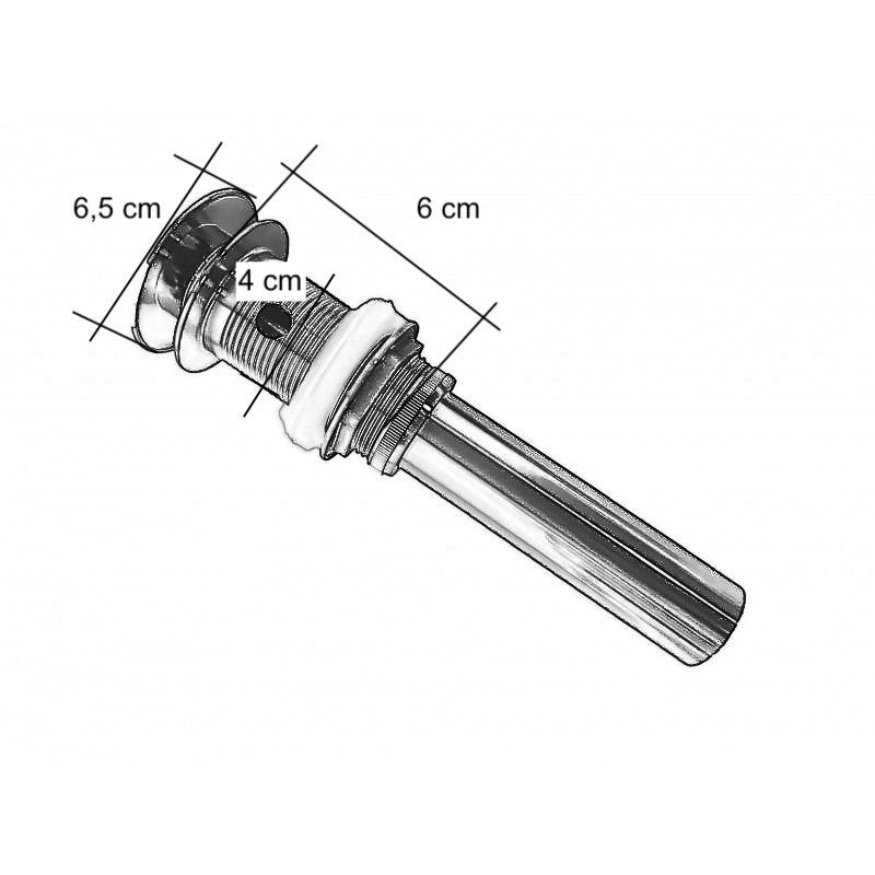 Piletta clip clap effetto acciaio inox satinato con troppo pieno