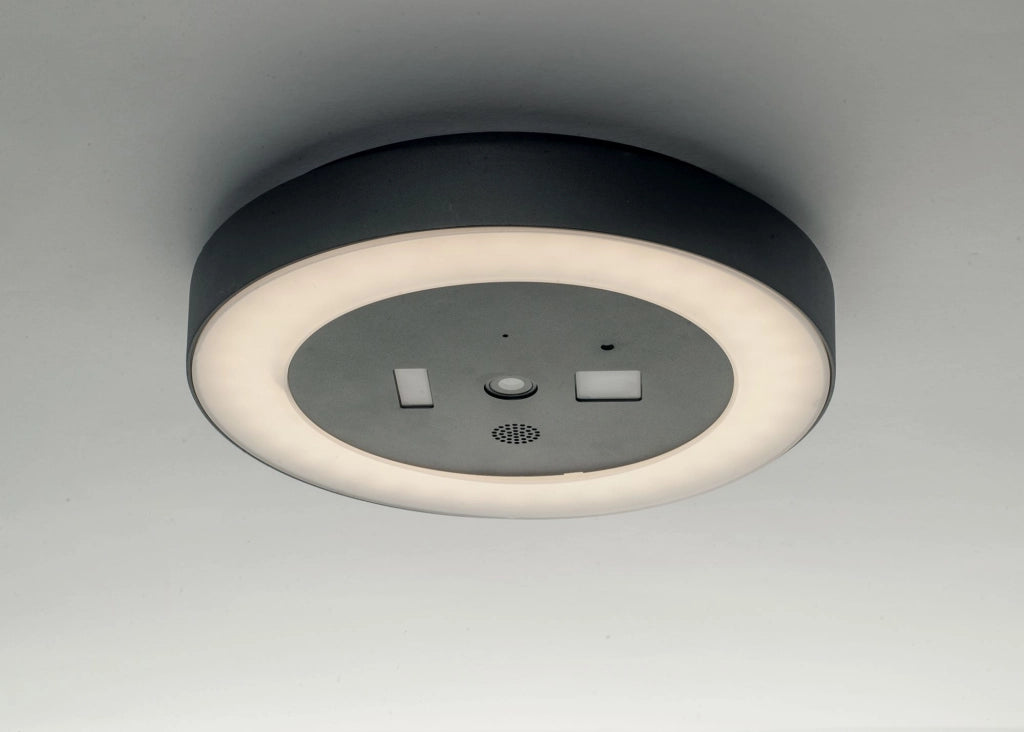 PLAFONIERA LED ZOOM ANTRACITE 30W 3600LM 4000K DIMMERABILE Wi-Fi IP54 CON VIDEOCAMERA 30X5,5CM