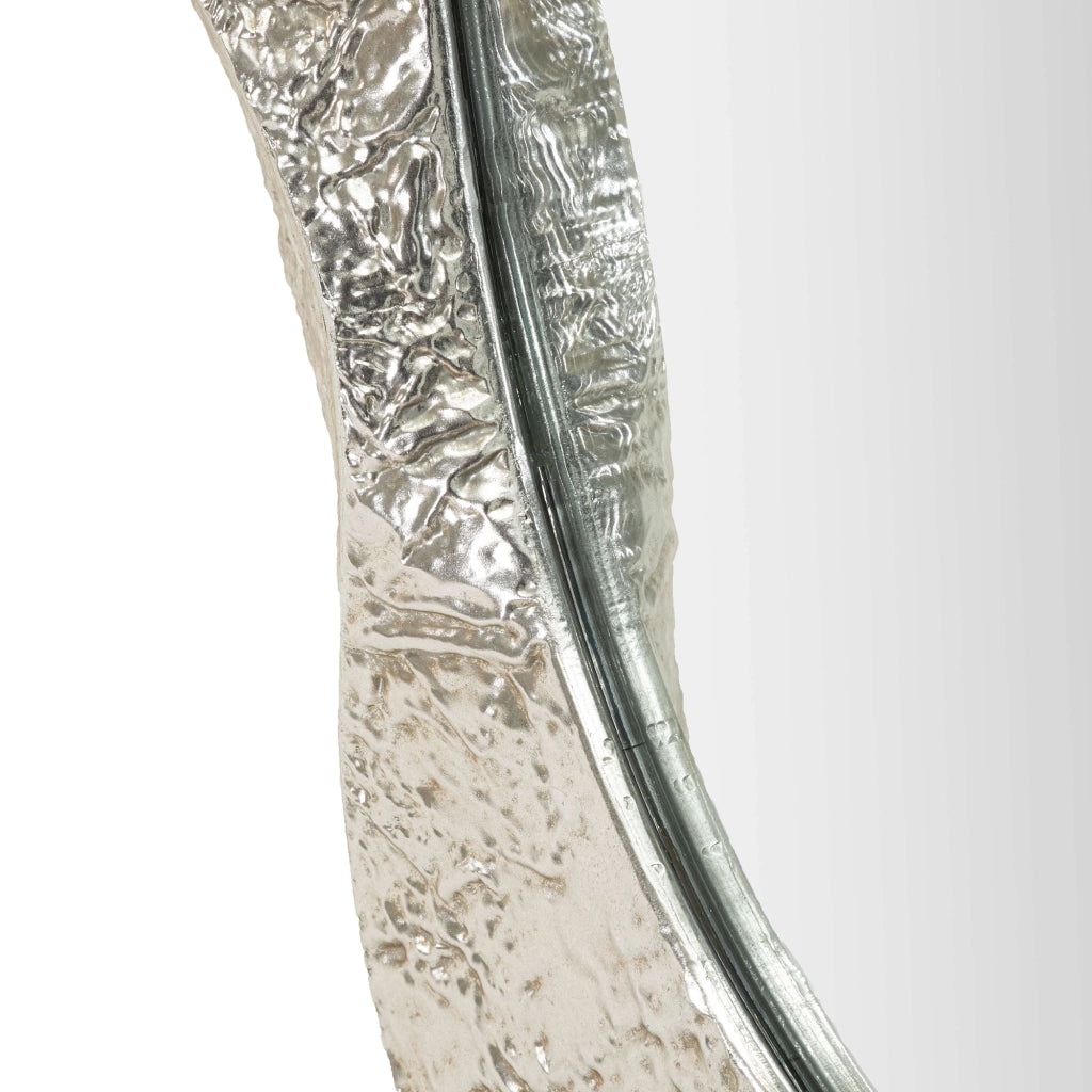 Daga, Specchio Cornice Effetto Materico, 88x128h cm Argento