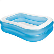 Trade Shop - Piscina Rettangolare Gonfiabile Family 2 Anelli 203x152x48 Cm 540lt Estate 57180 -