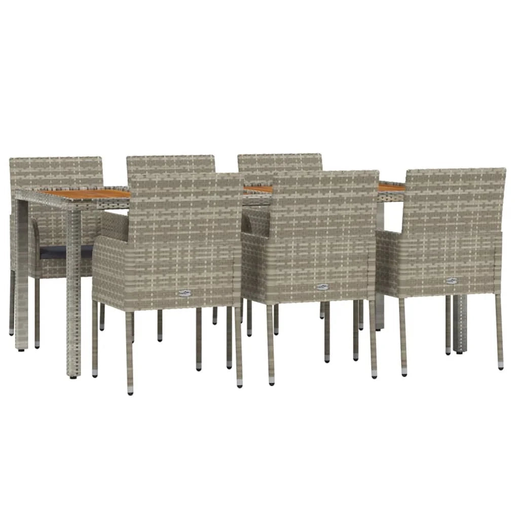 Set da pranzo da giardino in rattan grigio da 7 pezzi e cuscini 02_0014897