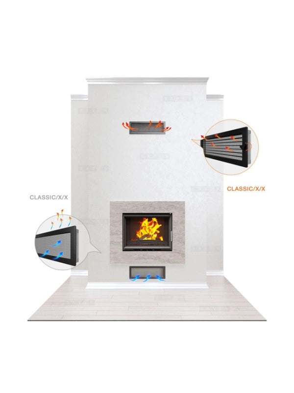 Griglia di ventilazione per camino 17x17  crema con tapparelle avvolgibili