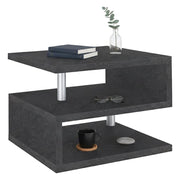 Chanthu, Tavolino da Salotto Multi-piano Made in Italy, 55x55x41h cm Grigio Ardesia