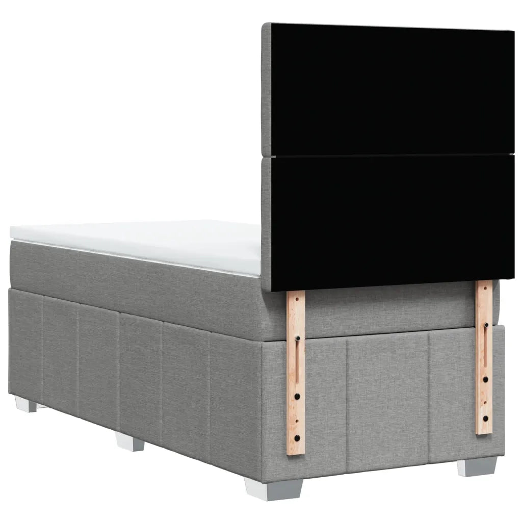 Giroletto a Molle con Materasso Grigio Chiaro100x200 cm Tessuto 3291593