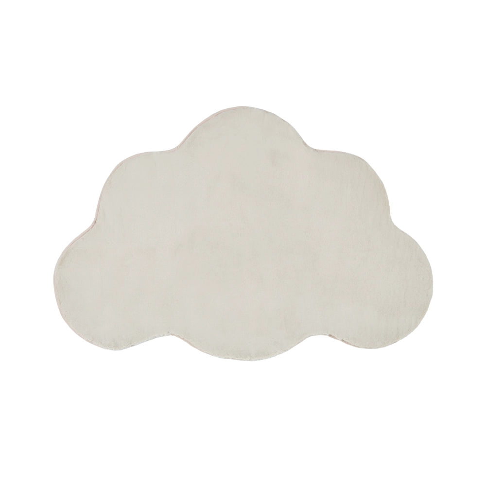 Tappeto Irregolare Beige Chiaro in Finta Pelliccia 80 x 120 cm a Pelo Lungo per Soggiorno con Retro in Poliestere Stile Moderno