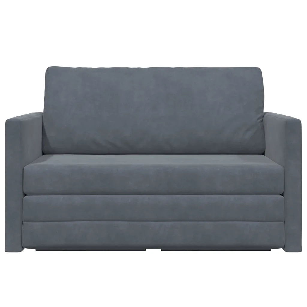 Divano letto-Sofa Letto-Daybed Grigio scuro 124 x 204 x 61 cm Velluto